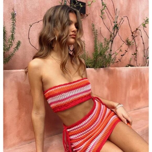 PRINCESS POLLY Women's XANTHE Crotchet Strapless Top Boho Festival Size L/XL NEW - Picture 1 of 7